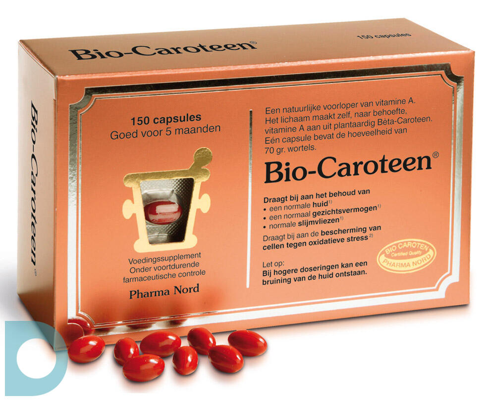 Geletterdheid badge mini Pharma Nord Bio-Caroteen Capsules 150CP | De Online Drogist
