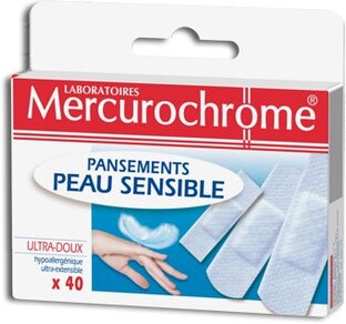 Mercurochrome Pleister Gevoelige Huid 40ST Mercurochrome Pleister Gevoelige Huid 40ST