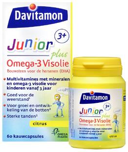 Davitamon Junior 3+ Omega Visolie Kauwcapsules 60TB