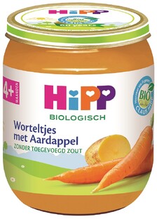 HiPP 4M+ Worteltjes met Aardappel 125GR HiPP 4M+ Worteltjes met Aardappel 125GR