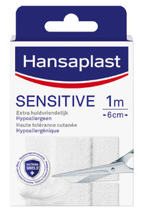 Hansaplast Pleisters Sensitive 1m x 6cm 1ST