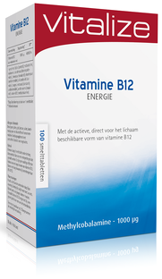 Vitalize Vitamine B12 Energie Smelttabletten 100TB Vitalize Vitamine B12 Energie Smelttabletten 100TB