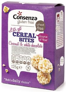 Consenza Cereal Bites met Kokos & Witte Chocolade 125GR