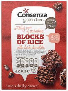 Consenza Rijstblokken met Pure Chocolade 120GR
