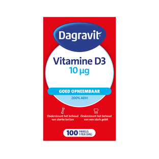 Dagravit Vitamine D 10 mcg Parels 100ST Dagravit Vitamine D 10 mcg Parels 100ST