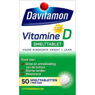 Davitamon Vitamine D Kind Smelttabletten 50TB Davitamon Vitamine D Kind Smelttabletten 50TB