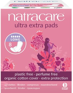 Natracare Ultra Extra Pads Long Maandverband 8ST Natracare Ultra Extra Pads Long Maandverband 8ST