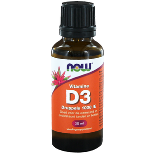 NOW Vitamine D3 Druppels 1000IE 30ML  NOW Vitamine D3 Druppels 1000IE 30ML
