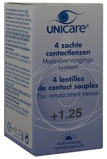 Unicare Zachte Maandlenzen +1.25 4pack 1ST