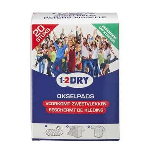 1 2 Dry 1-2 Dry Okselpads Medium Wit 20ST