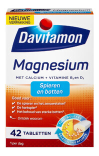 Davitamon Magnesium voor Spieren en Botten Tabletten 42TB Davitamon Magnesium voor Spieren en Botten Tabletten 42TB