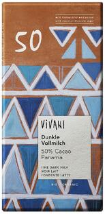 Vivani Chocoladereep Donkere Melkchocolade 50% Cacao 80GR