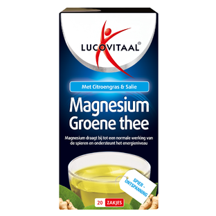 De Online Drogist Lucovitaal Magnesium Groene Thee Zakjes 20ST aanbieding
