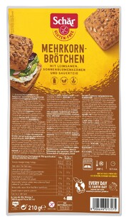 Schar Meergranen Broodjes Glutenvrij 210GR Schar Meergranen Broodjes Glutenvrij 210GR