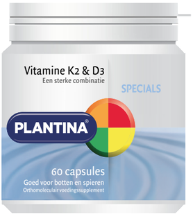 Plantina Specials Vitamine K2 & D3 Capsules 60CP Plantina Specials Vitamine K2 & D3 Capsules 60CP