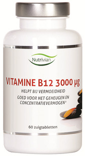Nutrivian Vit B12 3000mcg Tabletten 60TB Nutrivian Vit B12 3000mcg Tabletten 60TB