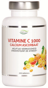 Nutrivian Vitamine C 1000 Calcium Ascorbaat Tabletten 200TB Nutrivian Vitamine C 1000 Calcium Ascorbaat Tabletten 200TB