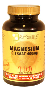 Artelle Magnesium Citraat 400mg Tabletten 100TB Artelle Magnesium Citraat 400mg Tabletten 100TB