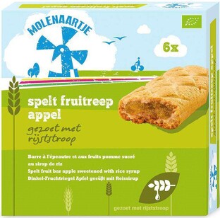 Molenaartje Spelt Fruitreep Appel 180GR Molenaartje Spelt Fruitreep Appel 180GR
