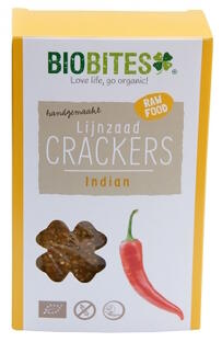 Biobites Lijnzaad Crackers Raw Indian 2ST