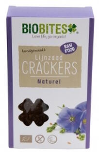 Biobites Lijnzaad Crackers Raw Natural 2ST