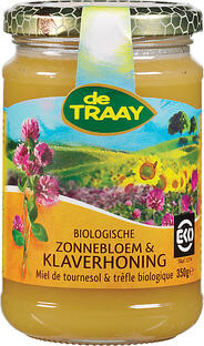 De Traay Zonnebloem & Klaverhoning Biologisch 350GR