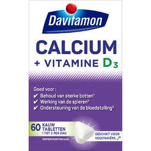 Davitamon Calcium Met Vitamine D Kauwtabletten 60KTB Davitamon Calcium Met Vitamine D Kauwtabletten 60KTB
