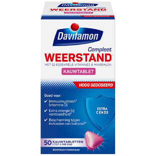 Davitamon Compleet Weerstand Hoog Gedoseerd Kauwtabletten 50KTB Davitamon Compleet Weerstand Hoog Gedoseerd Kauwtabletten 50KTB