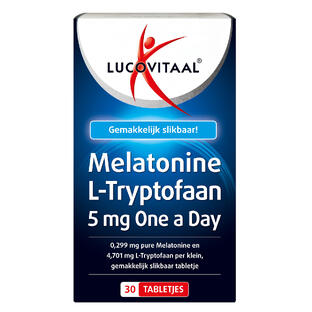 De Online Drogist Lucovitaal Melatonine L-Tryptofaan 5mg Tabletten 30TB aanbieding