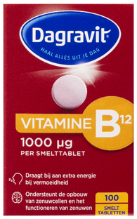 Dagravit Vitamine B12 1000 mcg Smelttabletten 100ST Dagravit Vitamine B12 1000 mcg Smelttabletten 100ST