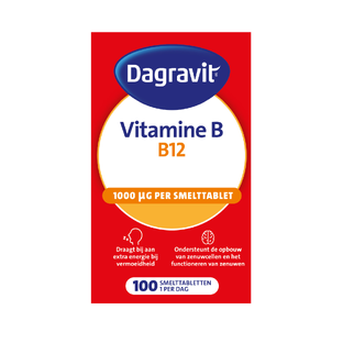 Dagravit Vitamine B12 1000 mcg Smelttabletten 100ST Dagravit Vitamine B12 1000 mcg Smelttabletten 100ST