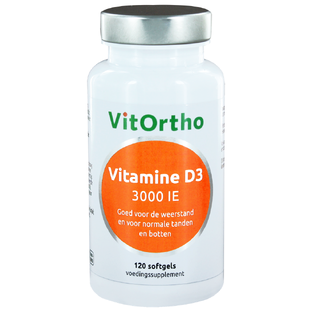 VitOrtho Vitamine D3 3000 IE Softgels 120ST VitOrtho Vitamine D3 3000 IE Softgels 120ST
