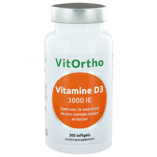 VitOrtho Vitamine D3 3000 IE Softgels 300ST VitOrtho Vitamine D3 3000 IE Softgels 300ST