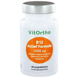 VitOrtho B12 Actief Formule 5000mcg Zuigtabletten 60TB  VitOrtho B12 Actief Formule 5000mcg Zuigtabletten 60TB