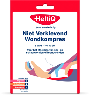 HeltiQ Niet Verklevend Wondkompres 5ST  HeltiQ Niet Verklevend Wondkompres 5ST