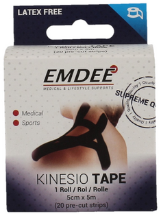 Emdee Kinesio Tape Zwart 1ST 