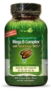 Irwin Naturals Mega B Complex Soft Gel Capsules 60ST