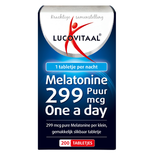 De Online Drogist Lucovitaal Melatonine Puur 299mcg Tabletten 200TB aanbieding