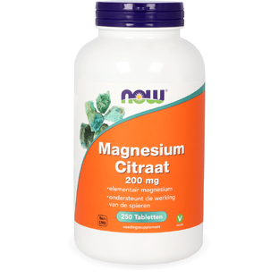 NOW Magnesium Citraat 200mg Tabletten 250ST  NOW Magnesium Citraat 200mg Tabletten 250ST