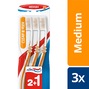 Aquafresh Clean&Flex Medium dagelijkse Tandenborstel 2+1 gratis 1ST1