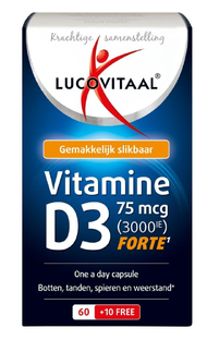 De Online Drogist Lucovitaal Vitamine D3 75mcg Capsules 70CP aanbieding
