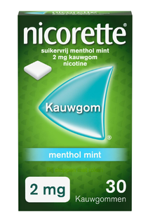 Nicorette Suikervrij Kauwgom 2 mg Menthol Mint 30ST Nicorette Suikervrij Kauwgom 2 mg Menthol Mint 30ST