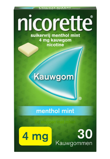 Nicorette Kauwgom 4mg Menthol Mint 30ST Nicorette Kauwgom 4mg Menthol Mint 30ST
