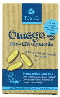 Testa Omega-3 Algenolie DHA & EPA Capsules 45SG Testa Omega-3 Algenolie DHA & EPA Capsules 45SG