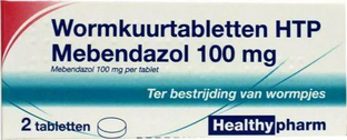 Healthypharm Wormkuurtabletten HTP Mebendazol 100mg 2TB Healthypharm Wormkuurtabletten HTP Mebendazol 100mg 2TB