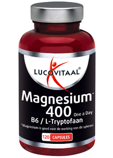 Lucovitaal Magnesium 400 met Vitamine B6 & L-Tryptofaan Capsules 120CP Lucovitaal Magnesium 400 met Vitamine B6 & L-Tryptofaan Capsules 120CP