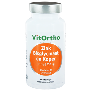 VitOrtho Zink Bisglycinaat En Koper Capsules 60VCP VitOrtho Zink Bisglycinaat En Koper Capsules 60VCP