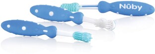 Nuby Tandenborstelset Blauw 3ST Nuby Tandenborstelset Blauw 3ST