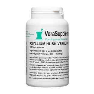VeraSupplements Psyllium Husk Vezels 400 mg Capsules 100VCP VeraSupplements Psyllium Husk Vezels 400 mg Capsules 100VCP