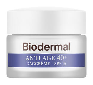 De Online Drogist Biodermal Anti Age 40+ Dagcrème met hyaluronzuur en vitamine C - met SPF15 50ML aanbieding